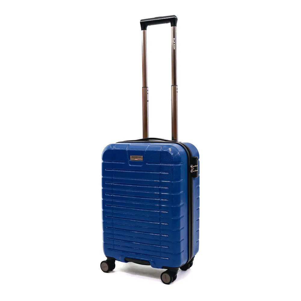 Troler Ella Icon Leaf cu 4 roti duble, ABS, 55x39x23 cm, Albastru [1]