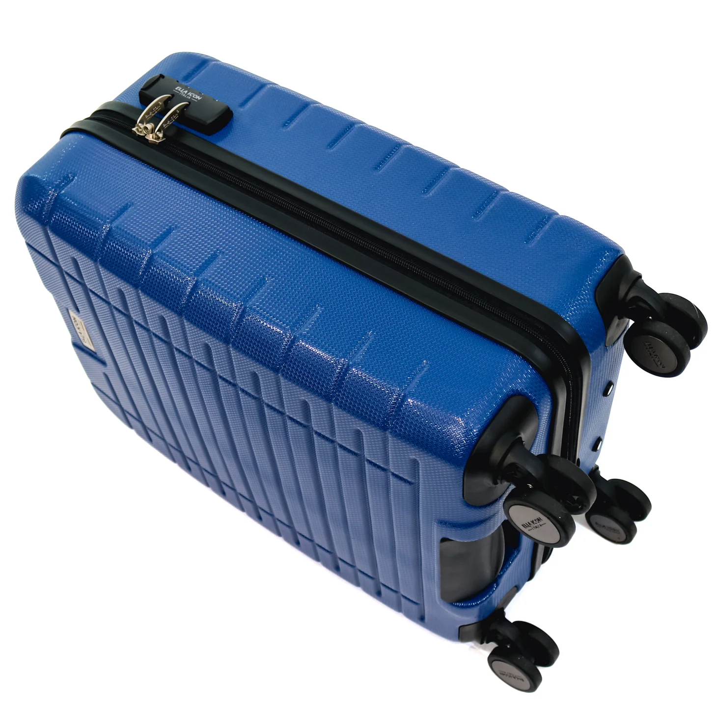 Troler Ella Icon Leaf cu 4 roti duble, ABS, 55x39x23 cm, Albastru [5]