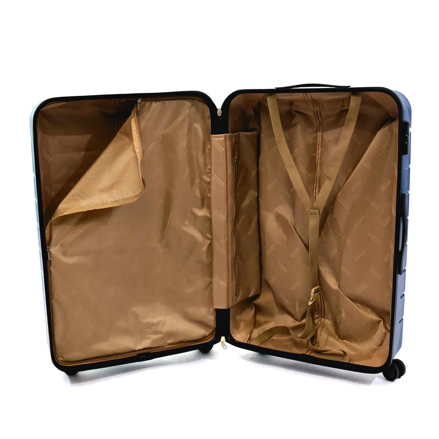 Troler Ella Icon Leaf cu 4 roti duble, ABS, 77x50x30 cm, Albastru [6]