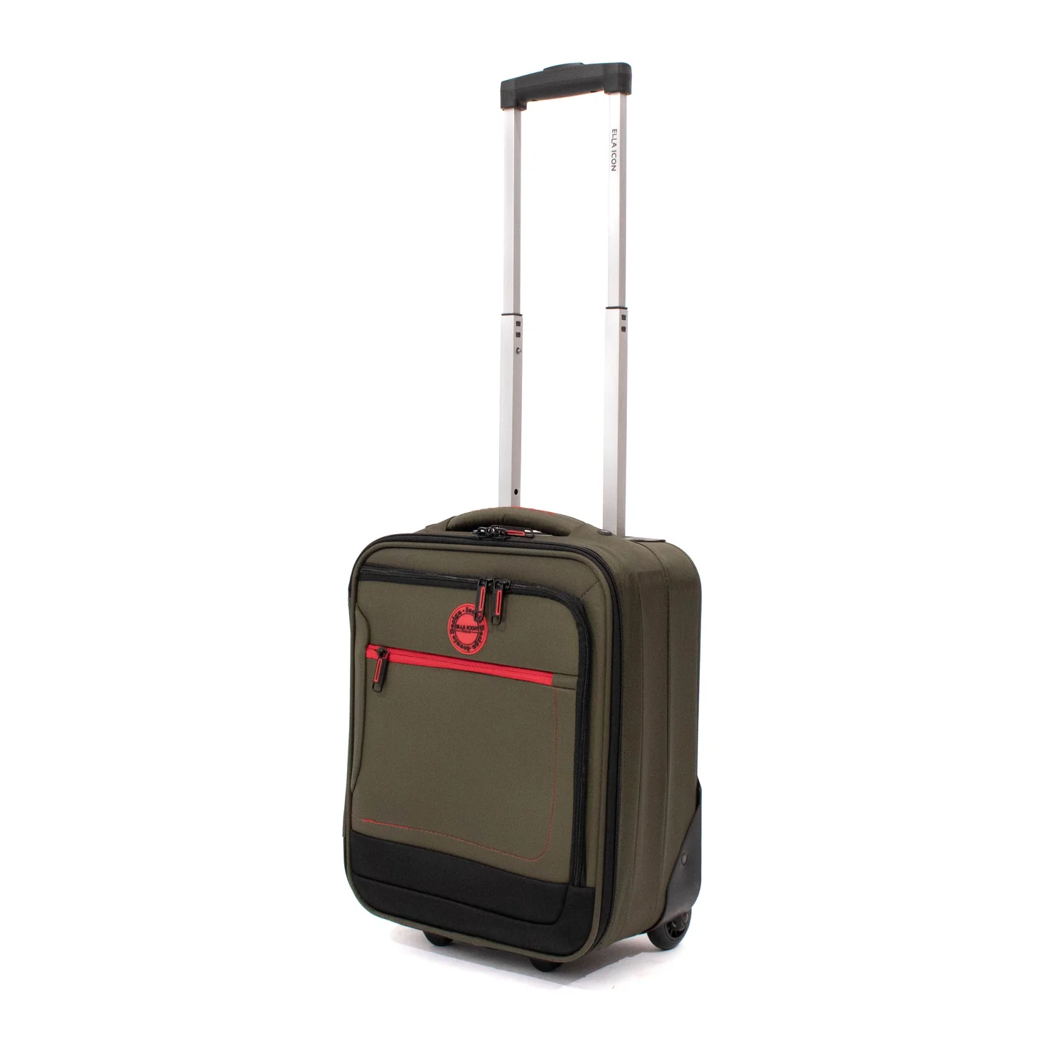 Troler Ella Icon Shadow cu 2 roti, Textil, 40x30x20 cm, Kaki [1]