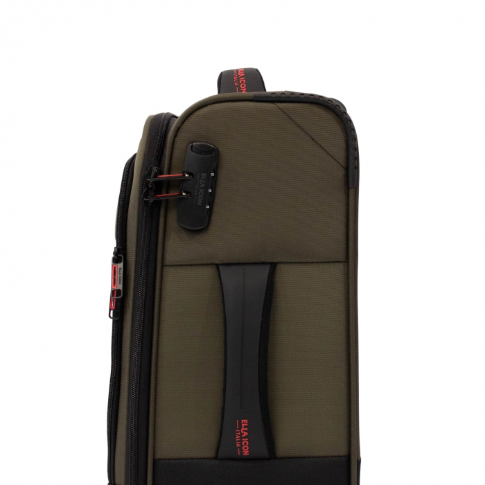 Troler Ella Icon Shadow cu 4 roti duble, Textil, 55x36x21 cm, Kaki [4]