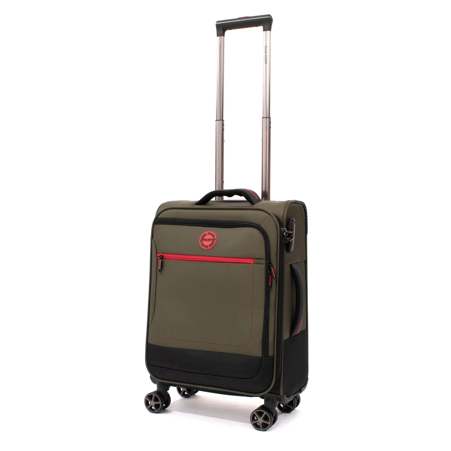 Troler Ella Icon Shadow cu 4 roti duble, Textil, 55x36x21 cm, Kaki [2]