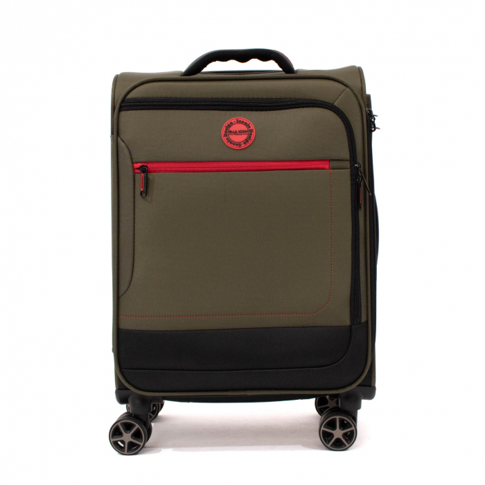 Troler Ella Icon Shadow cu 4 roti duble, Textil, 55x36x21 cm, Kaki [1]