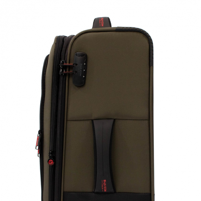 Troler Ella Icon Shadow cu 4 roti duble, Textil, 67x41x25 cm, Kaki [4]