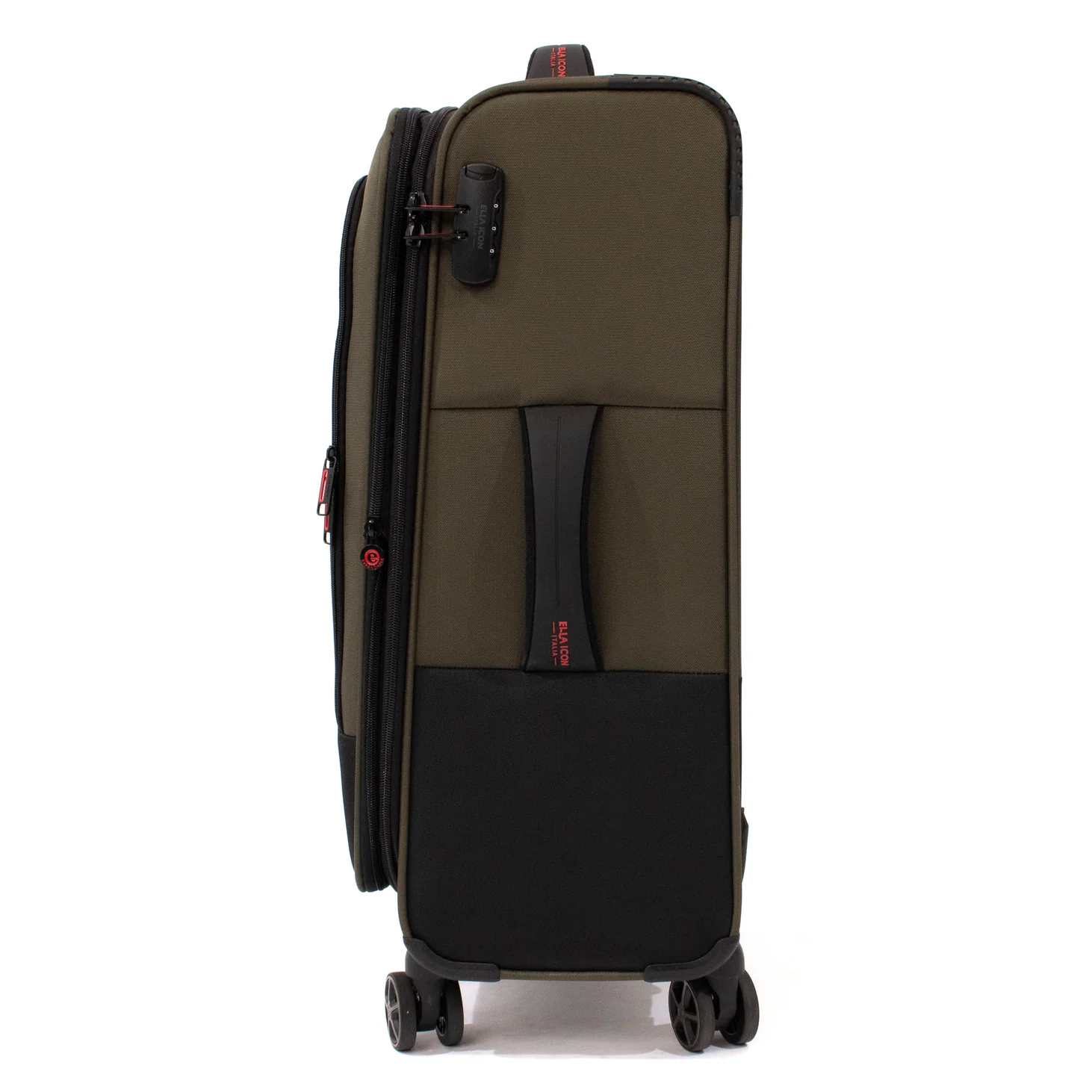 Troler Ella Icon Shadow cu 4 roti duble, Textil, 67x41x25 cm, Kaki [5]