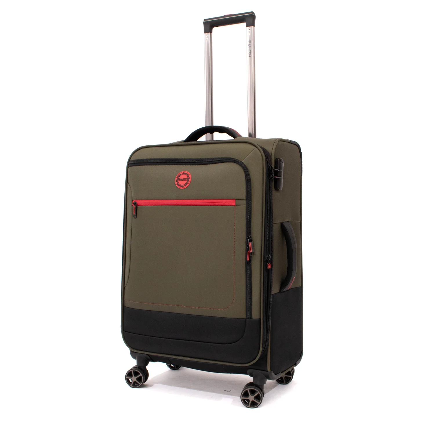 Troler Ella Icon Shadow cu 4 roti duble, Textil, 67x41x25 cm, Kaki [2]
