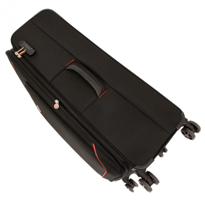 Troler de cala mare(L) Lamonza Smiley 79x46x28 cm, 3.8 kg, expandabil 30%, negru/rosu [8]