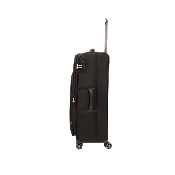 Troler de cala mare(L) Lamonza Smiley 79x46x28 cm, 3.8 kg, expandabil 30%, negru/rosu [4]