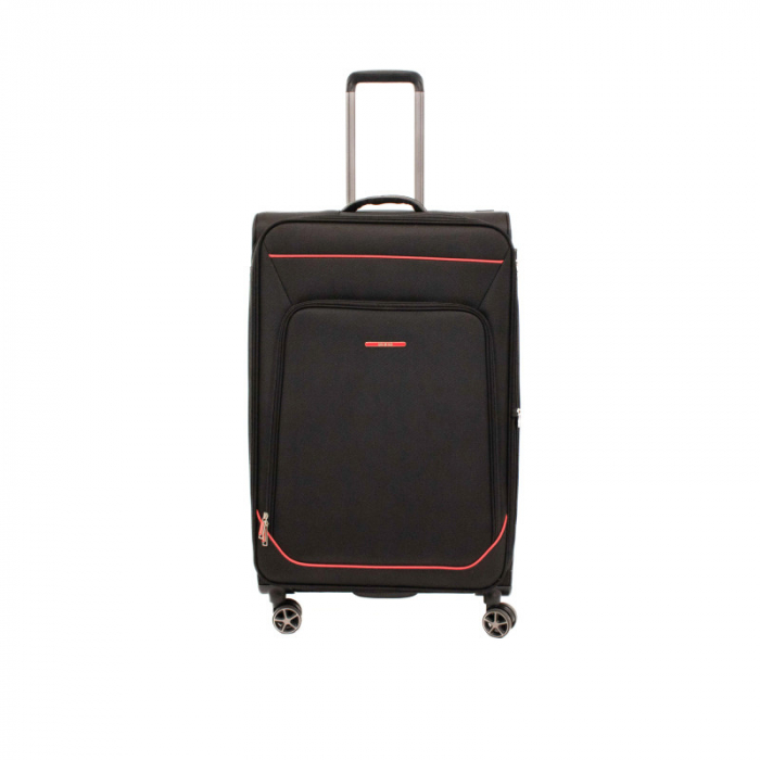 Troler de cala mare(L) Lamonza Smiley 79x46x28 cm, 3.8 kg, expandabil 30%, negru/rosu [3]