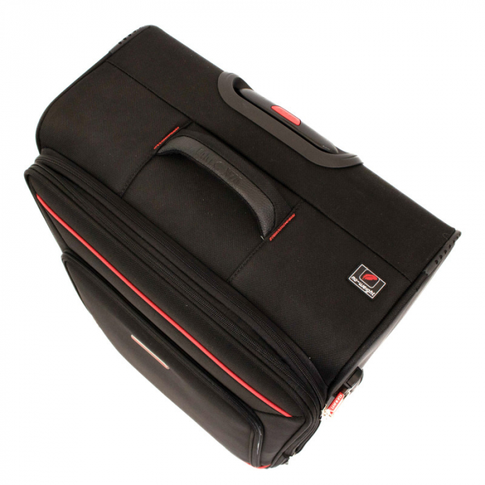 Troler de cala mare(L) Lamonza Smiley 79x46x28 cm, 3.8 kg, expandabil 30%, negru/rosu [7]