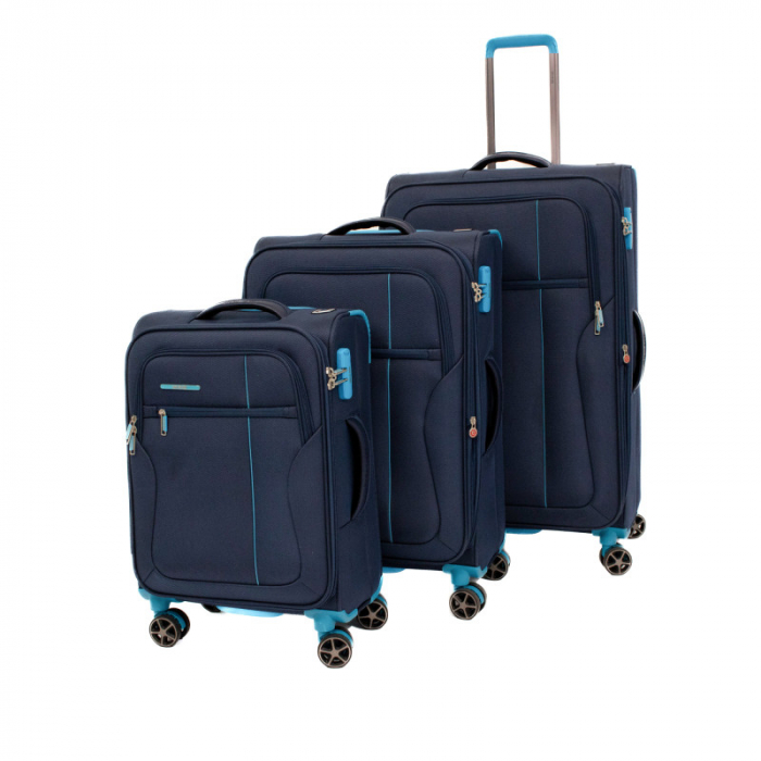 Troler de cala mediu(M) Lamonza Albastru inchis / Turcoaz 69x42x26 cm, expandabil 30% [12]