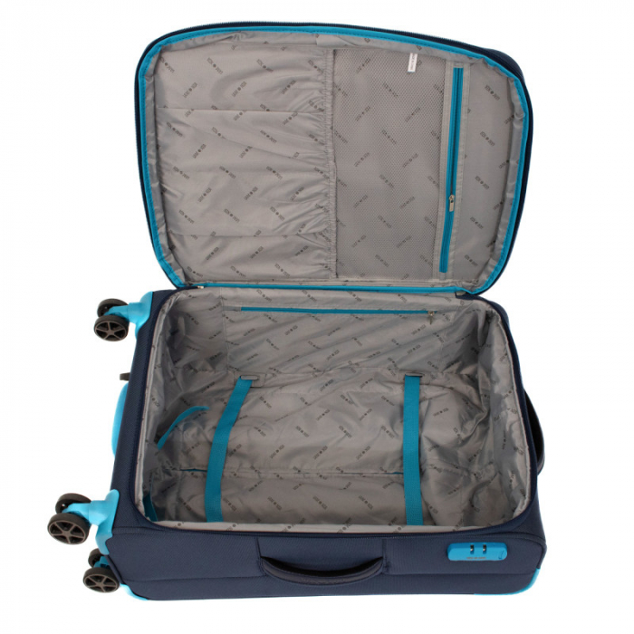 Troler de cala mediu(M) Lamonza Albastru inchis / Turcoaz 69x42x26 cm, expandabil 30% [11]