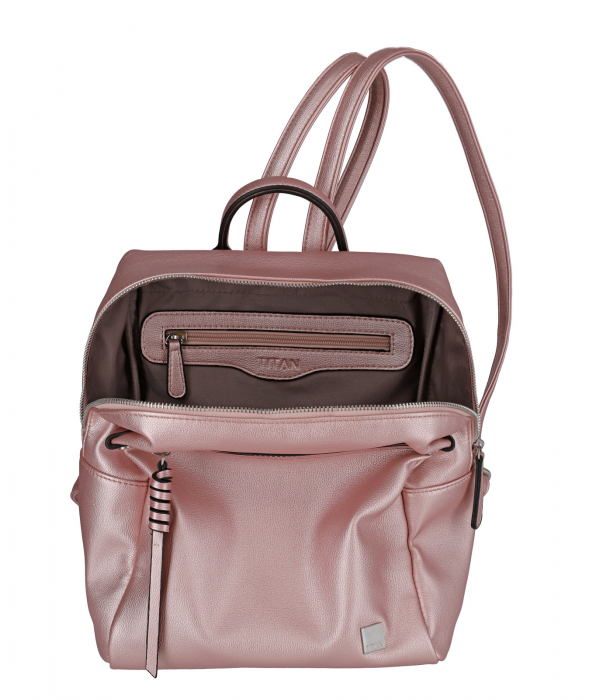 Rucsac de dama TITAN SPOTLIGHT ZIP roz metalic [3]