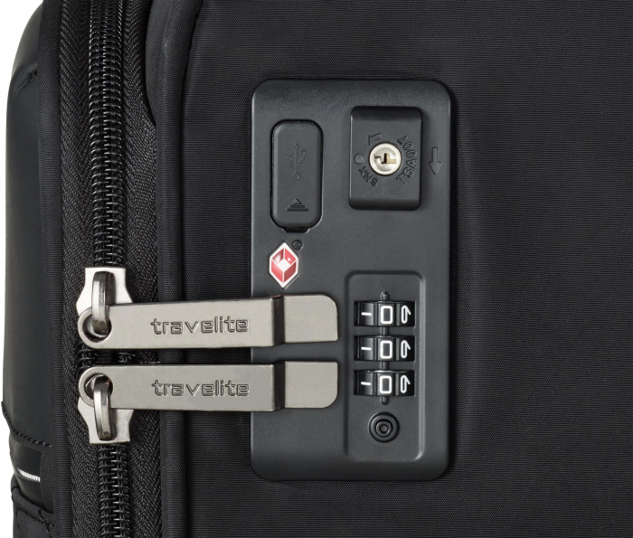 Set trolere Travelite JADE 4 roti 54cm, geanta de umar si rucsac (USB incorporat) [13]