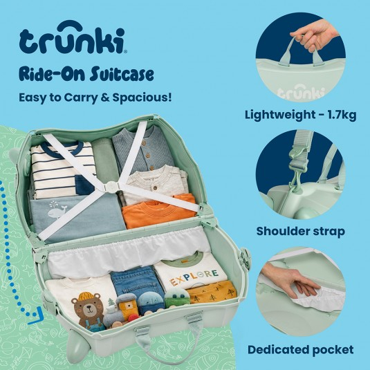 Valiza Trunki Solid Green Glide [20]