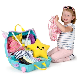 Set travel pentru copii - Valiza TRUNKI UNA - Unicornul + Trunki Tidy Bag Pink [4]
