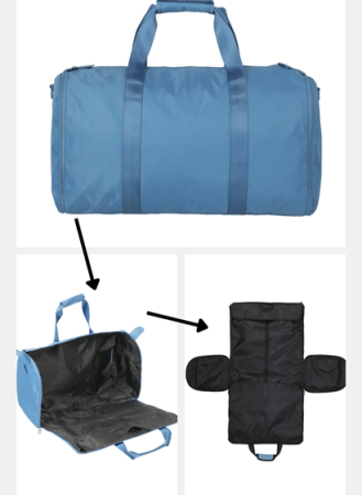 Bagaje - Geanta de voiaj si Husa pentru haine 2 in 1, Travelite Basics,albastru denim
