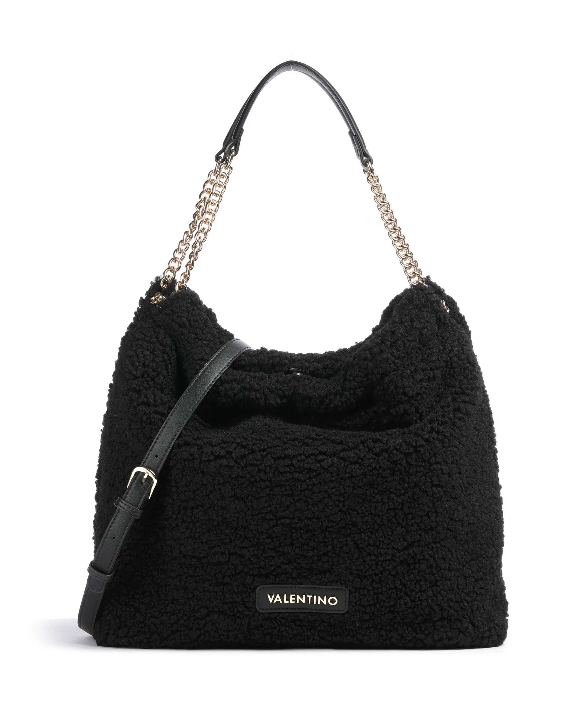 Genti de dama - Geantă Valentino Hobo Qube neagră pentru femei