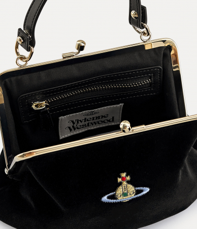 Granny Velvet Frame Geantă crossbody din bumbac inbagaj [1]