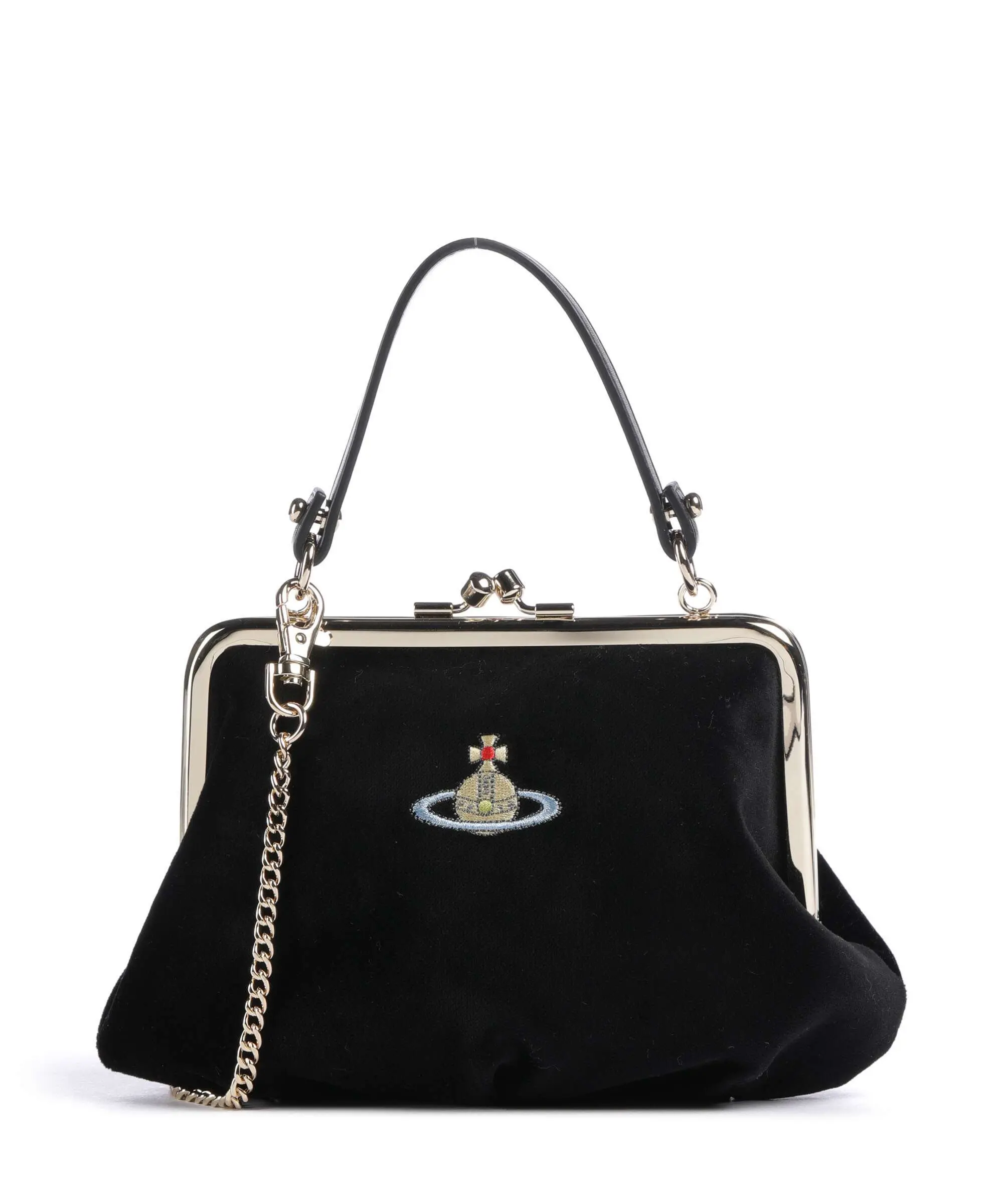 Granny Velvet Frame Geantă crossbody din bumbac inbagaj [0]