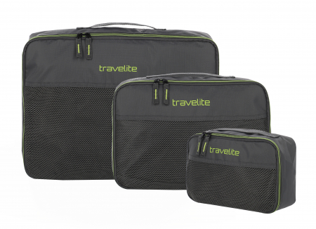 Cadouri pentru EL - Set 3 packing cubes (organizatoare pentru bagaje), Travelite, L/M/S, Gri