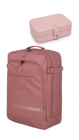 Set produse - Set Rucsac tip geanta de voiaj Travelite KICK OFF + Cutie de bijuterii pentru calatorie Heys Basic Roz