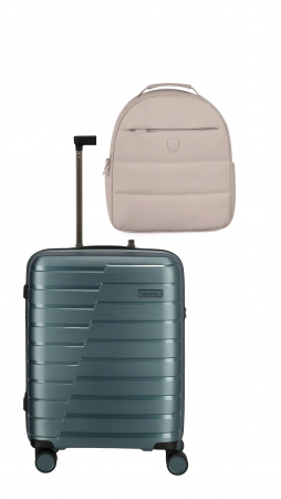 Set produse - Set Troler de cabina(S) travelite AIR BASE 4 roti DUBLE 55 CM + Rucsac Heys Atmosphere