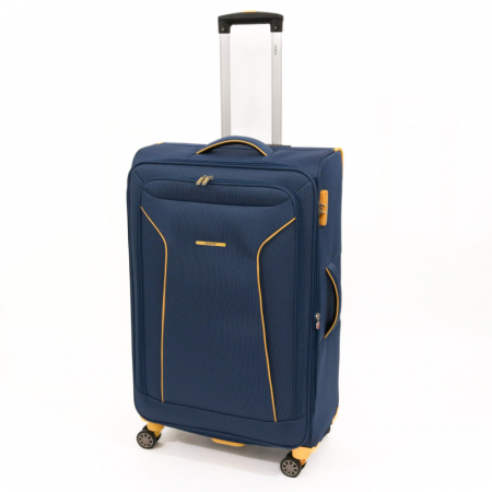 Trolere de cală mari - Troler de cabina (S) Lamonza Cruise, 78x47x29 cm, expandabil 30%, Bleumarin/Galben