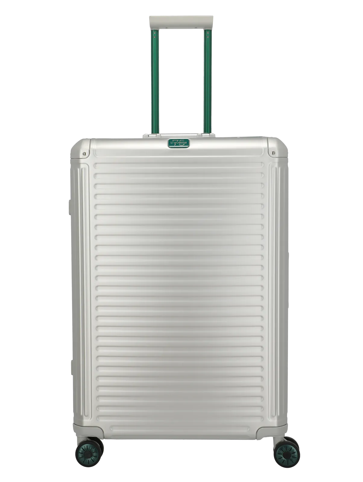 Trolere de cală mari - Troler de cala mare(L) Travelite NEXT 77x52x29 cm, Aluminiu, Argintiu-Verde,Ediţie specială