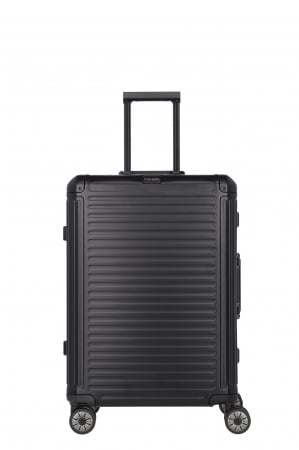 Bagaje Premium - Troler de cala mediu(M) Travelite NEXT 67x47x26 cm, Aluminiu, Negru