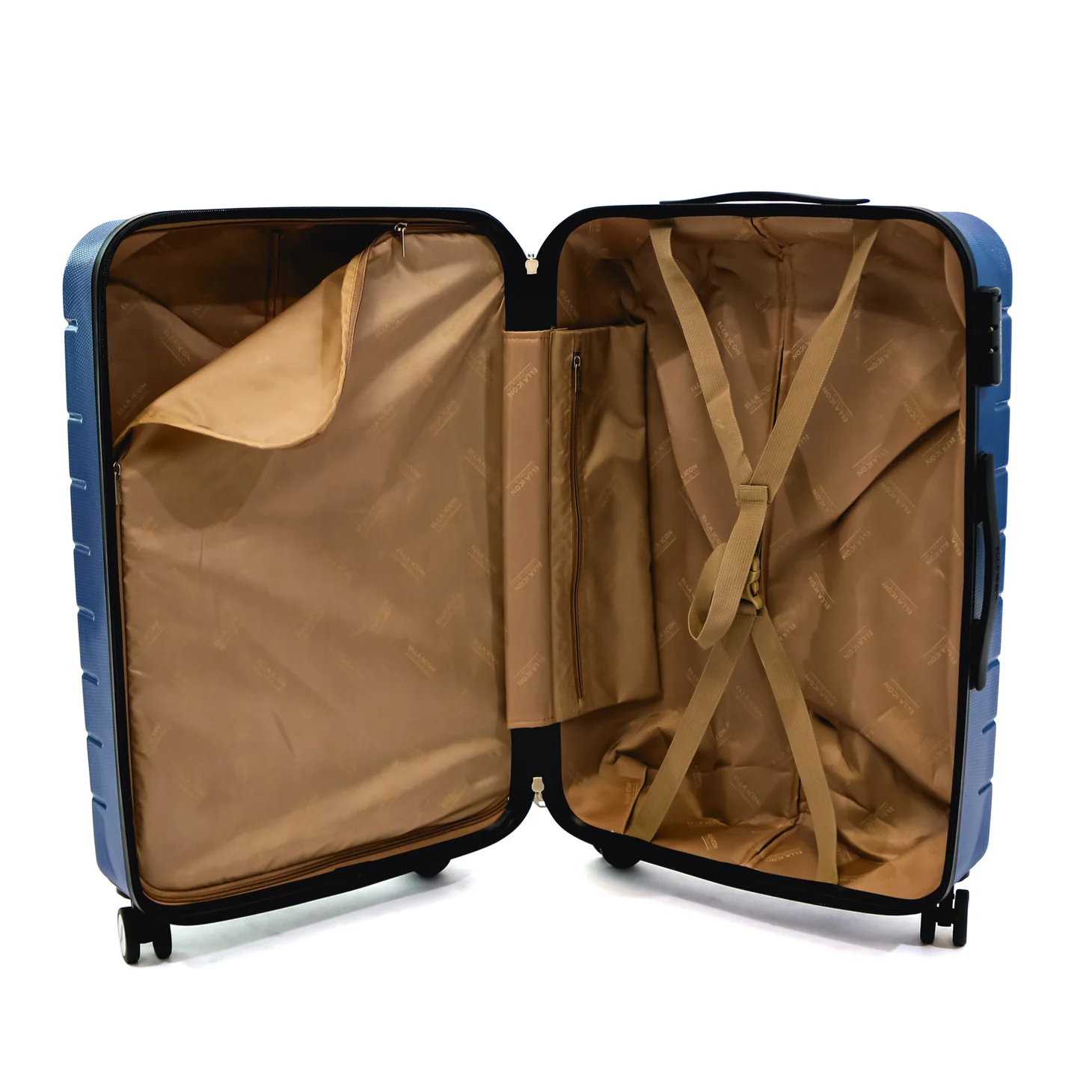 Troler Ella Icon Leaf cu 4 roti duble, ABS, 67x45x27 cm, Albastru [5]