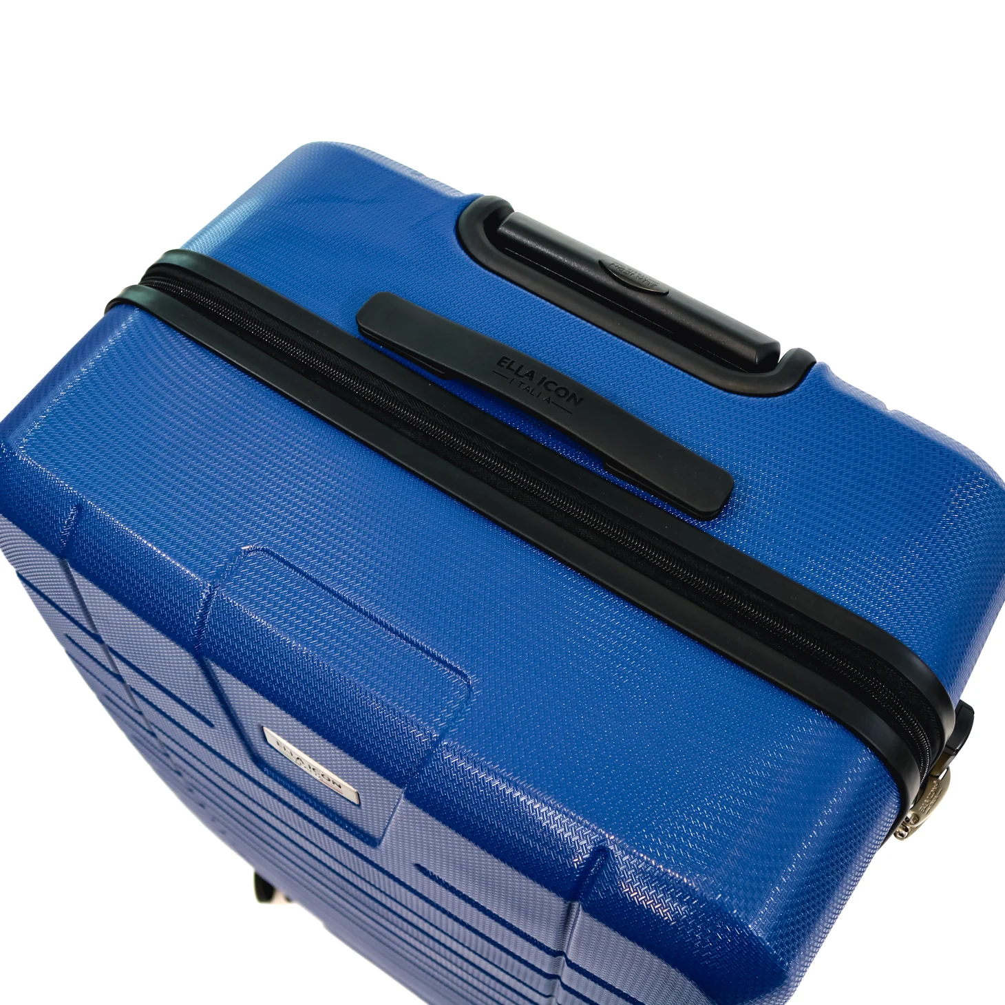 Troler Ella Icon Leaf cu 4 roti duble, ABS, 77x50x30 cm, Albastru [2]