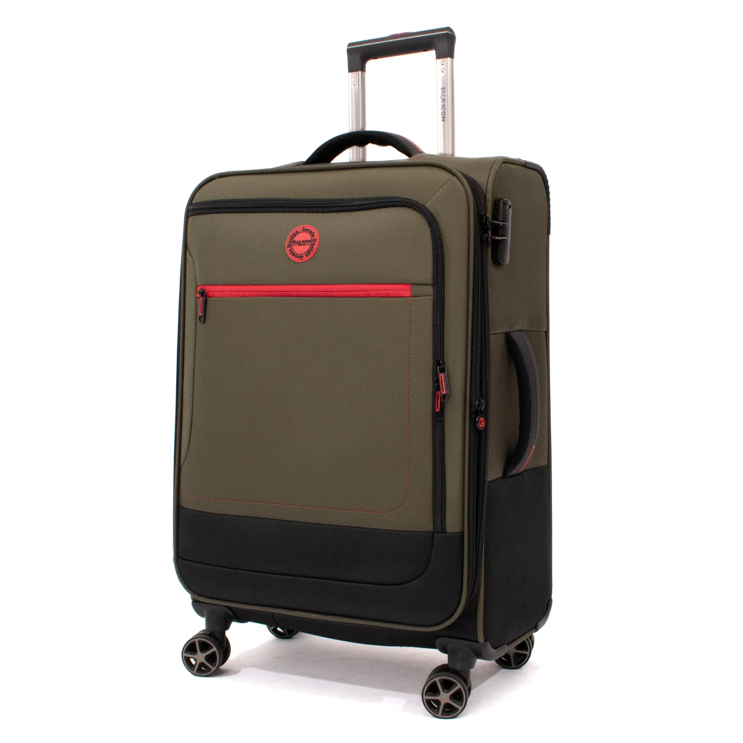 Trolere de cală mari - Troler Ella Icon Shadow cu 4 roti duble, Textil, 80x47x29 cm, Kaki