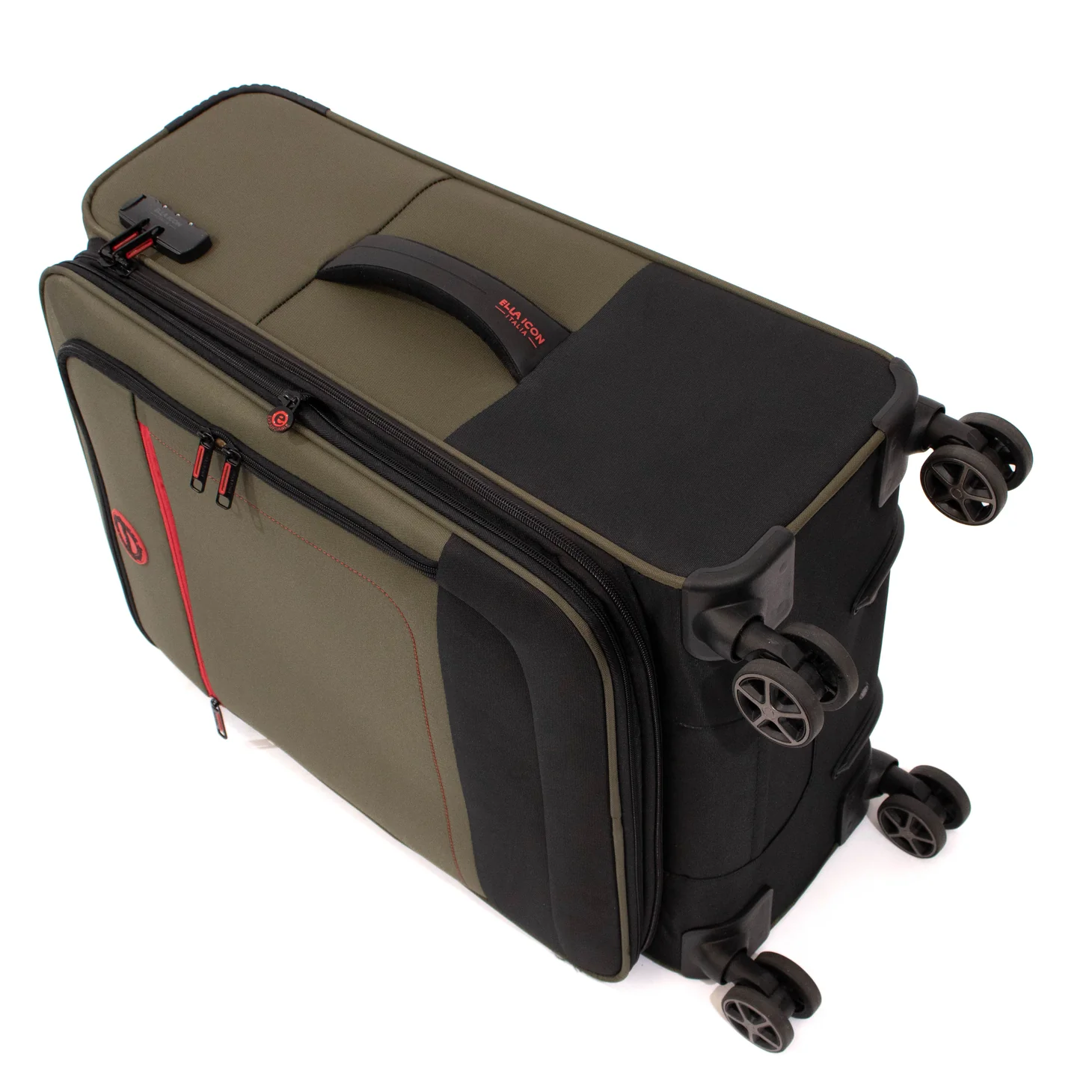 Troler Ella Icon Shadow cu 4 roti duble, Textil, 80x47x29 cm, Kaki [7]