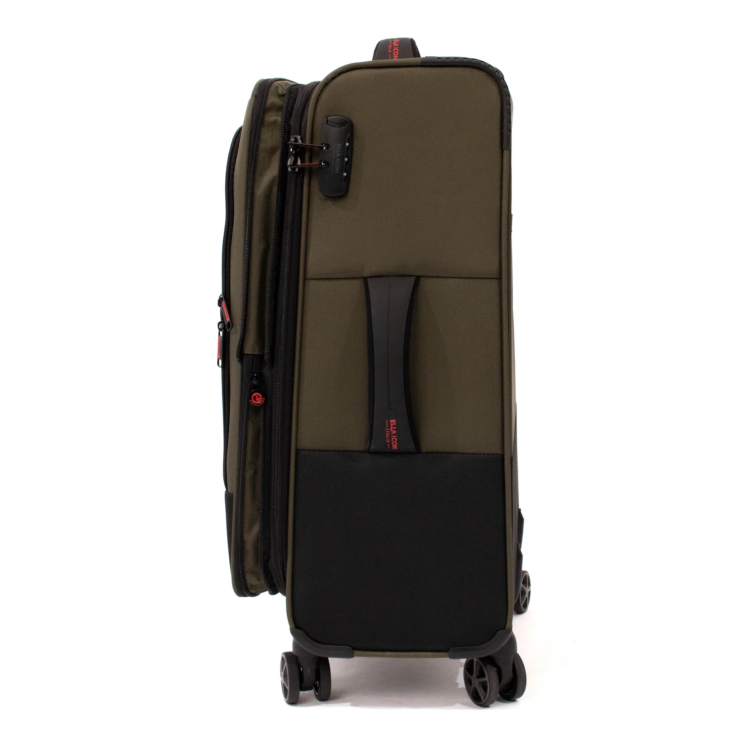 Troler Ella Icon Shadow cu 4 roti duble, Textil, 80x47x29 cm, Kaki [5]