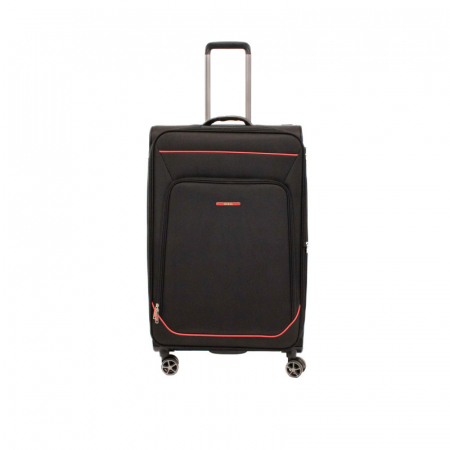 Troler de cala mare(L) Lamonza Smiley 79x46x28 cm, 3.8 kg, expandabil 30%, negru/rosu [2]