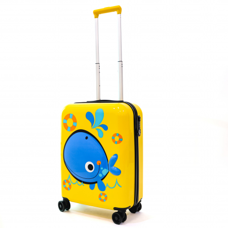 Trolere de cabină - Troler pentru copii Ella Icon Balena Albastra - Galben 55X40X24 CM