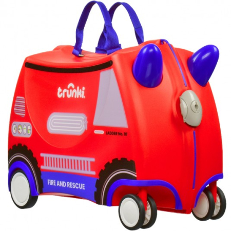Cosmetice BIO pentru copii - Valiza Trunki Frank - Masina de pompieri Glide