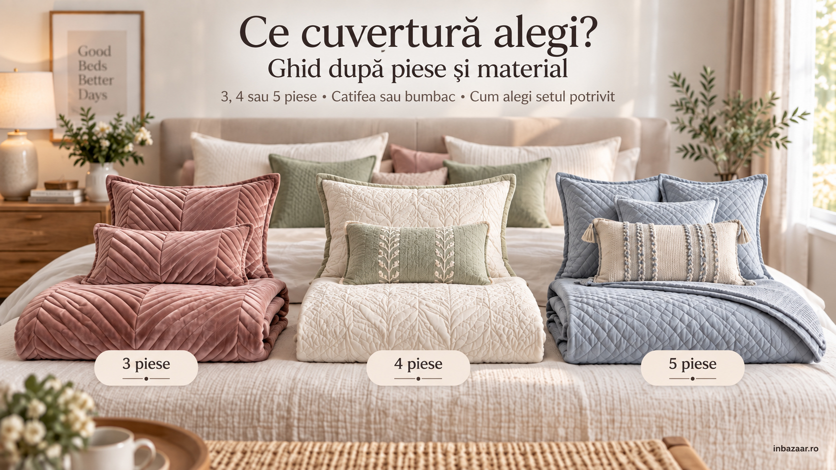 Ce cuvertură alegi? Ghid după numărul de piese și material