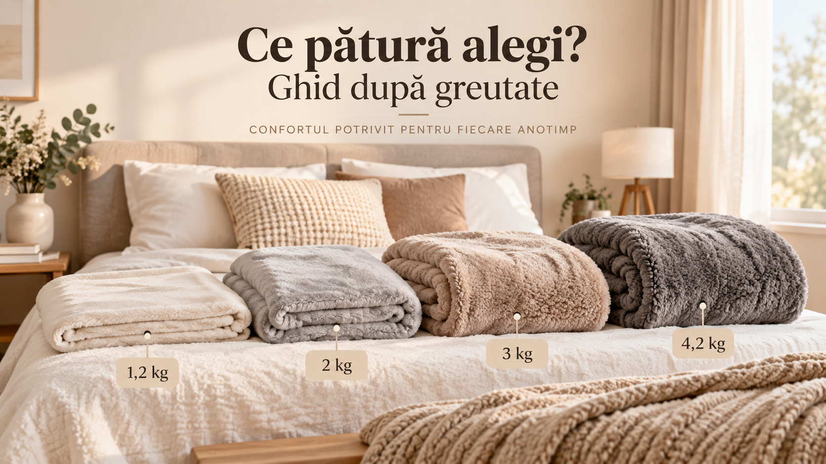 Ce pătură alegi? Ghid după greutate, de la 1,2 la 4,2 kg