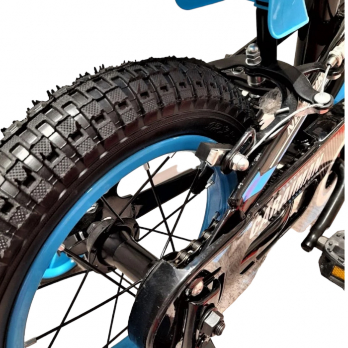 Bicicletă Fulger by Caraiman, cu roți ajutătoare, roți 12 sau 14 inch, cadru oțel, albastră, BC22 [4]