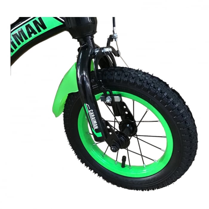 Bicicletă Fulger by Caraiman, cu roți ajutătoare, roți 12 sau 14 inch, cadru oțel, verde, BC23 [3]