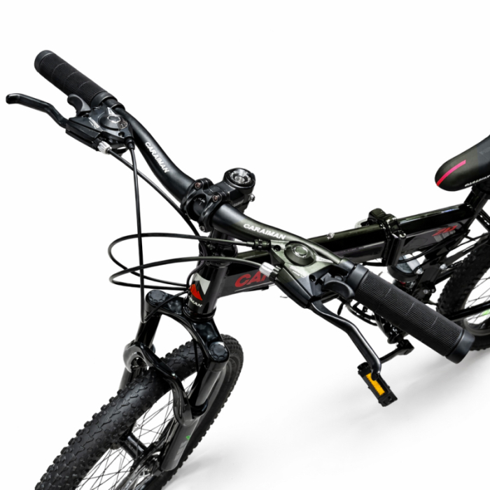 Bicicletă Caraiman, pliabilă, roți 20 inch, cu dublă suspensie, frâne pe disc, roșie [4]