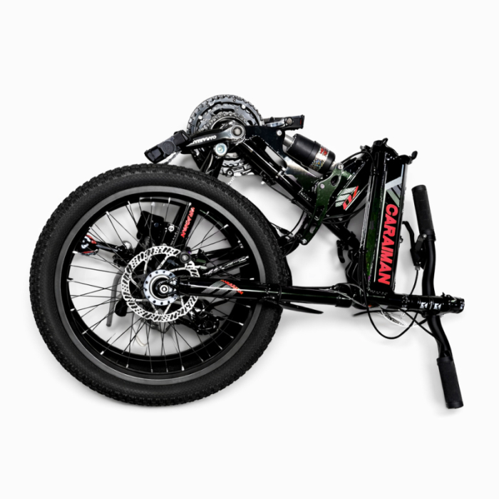 Bicicletă Caraiman, pliabilă, roți 20 inch, cu dublă suspensie, frâne pe disc, roșie [2]
