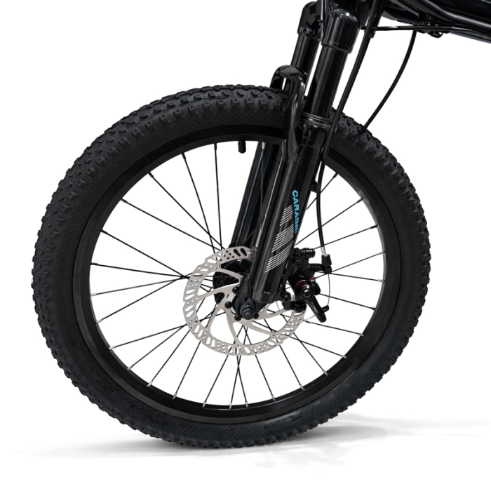 Bicicletă Caraiman, pliabilă, roți 20 inch, cu dublă suspensie, frâne pe disc, albastră [7]