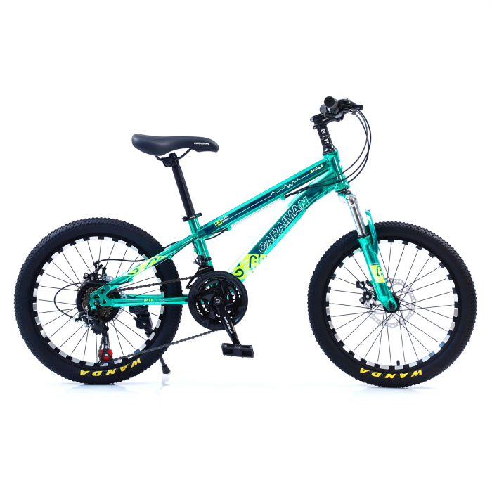 Bicicletă Caraiman, roți 20 sau 24 inch, cadru oțel, frâne pe disc, turcoaz [2]