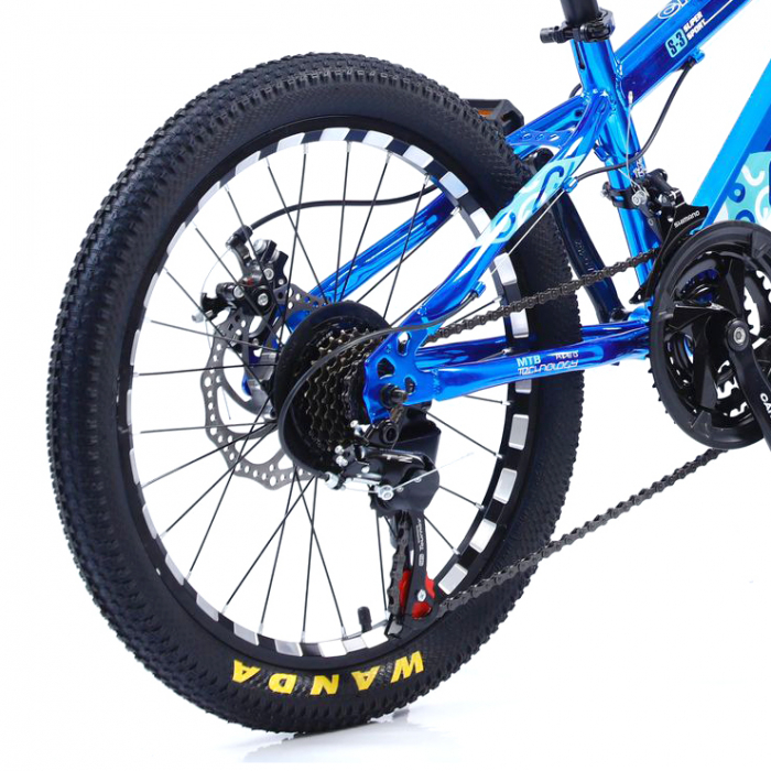 Bicicletă Caraiman, roți 24 inch, cadru oțel, frâne pe disc, albastră, BC90 [2]