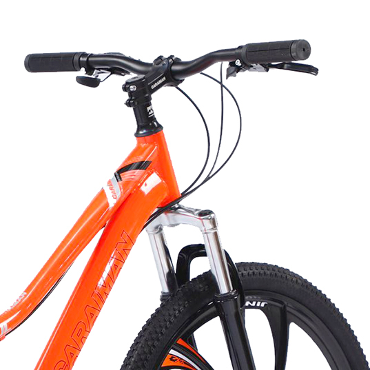 Bicicletă Caraiman, roți 24 sau 26 inch, cadru oțel, frâne pe disc, portocalie, BC24 [5]