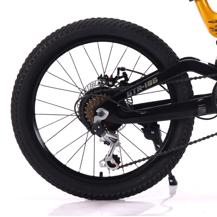 Bicicletă Caraiman, roți 20 inch, cu dublă suspensie, frâne pe disc, aurie [5]