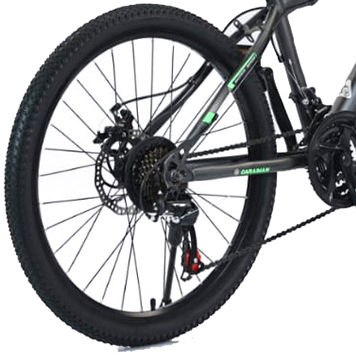 Bicicletă Caraiman, roți 26 inch, cadru oțel, frâne pe disc, negru cu verde, BC38 [2]